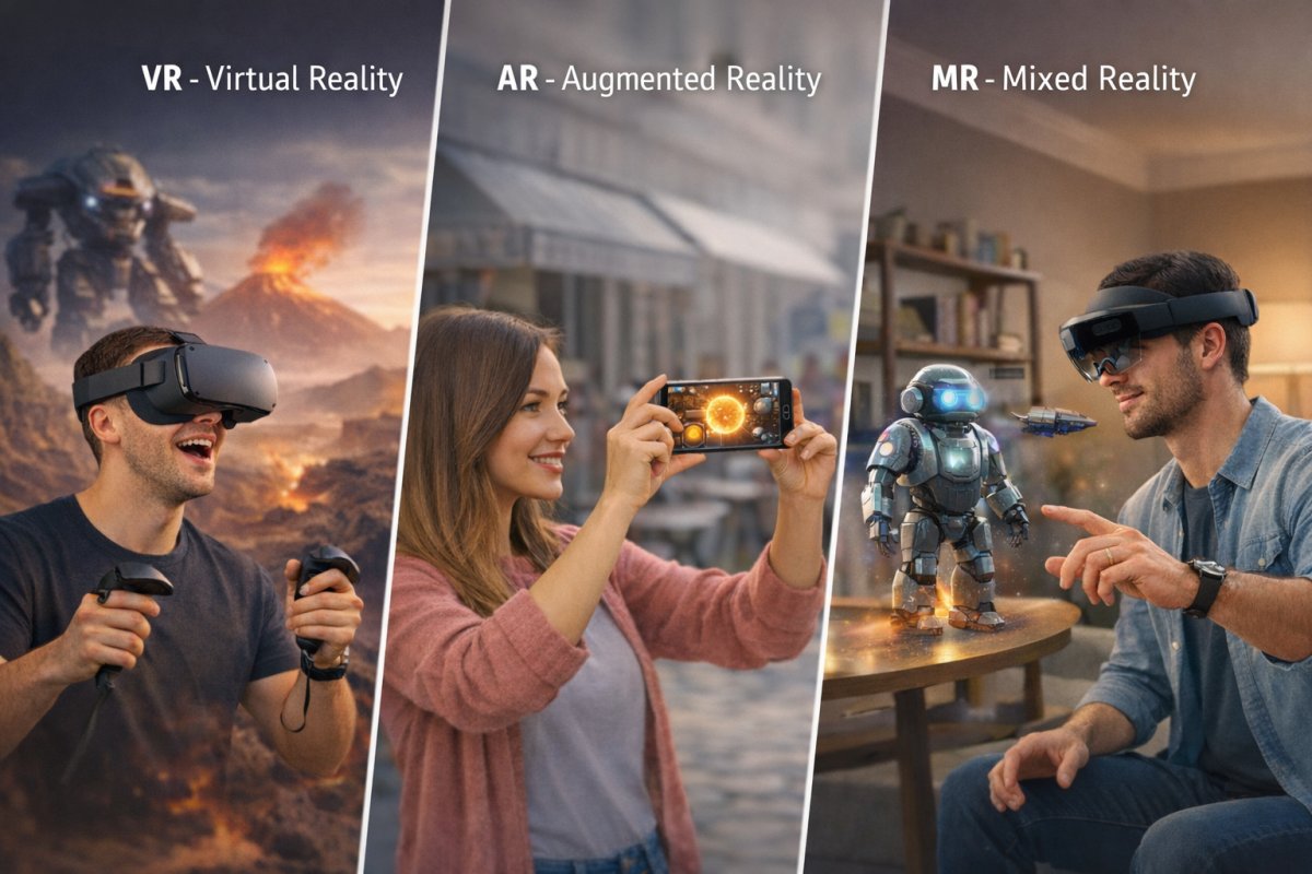 Головні відмінності між VR AR та MR